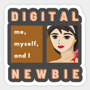 Self portrait of a digital newbie Sticker